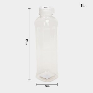 Transparent Plastic Water Bottle – 1 Liter, Slim Design with White Cap, BPA-Free Transparent Plastic Water Bottle – 1 Liter, Slim Design with White Cap, BPA-Free