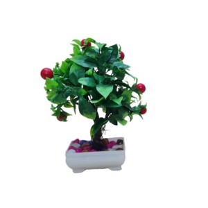 Hitech Artificial Green Cherry Bonsai with Pot for Home, Garden and Office Decor Hitech Artificial Green Cherry Bonsai with Pot for Home, Garden and Office Decor