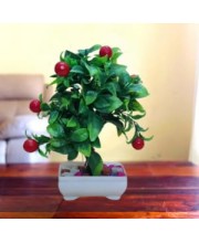 Hitech Artificial Green Cherry Bonsai with Pot for Home, Garden and Office Decor Hitech Artificial Green Cherry Bonsai with Pot for Home, Garden and Office Decor