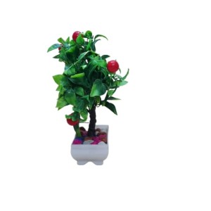 Hitech Artificial Green Cherry Bonsai with Pot for Home, Garden and Office Decor Hitech Artificial Green Cherry Bonsai with Pot for Home, Garden and Office Decor