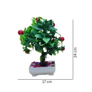 Hitech Artificial Green Cherry Bonsai with Pot for Home, Garden and Office Decor Hitech Artificial Green Cherry Bonsai with Pot for Home, Garden and Office Decor