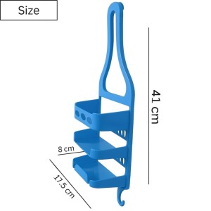 Plastic Hanging Shower Caddy – 3-Tier Bathroom Storage Organizer Rack for Toiletries & Essentials (Blue) Plastic Hanging Shower Caddy – 3-Tier Bathroom Storage Organizer Rack for Toiletries & Essentials (Blue)