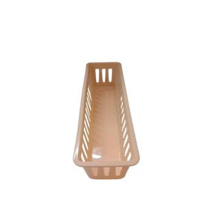 Plastic Basket Organizer – Durable PP Storage Bin with Handles, Stackable & Ventilated – Multi‑Purpose Organizer for Kitchen, Bathroom, Pantry, Office (Light peach) set of 3