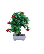 Hitech Artificial Green Cherry Bonsai with Pot for Home, Garden and Office Decor Hitech Artificial Green Cherry Bonsai with Pot for Home, Garden and Office Decor
