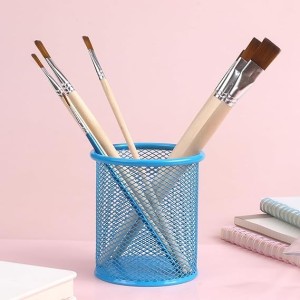 Blue Round Mesh Pen Stand Pencil Holder I Desk Organizer for Office, Study & Home | Desk Organizer for Office, Study & Home (Blue) Blue Round Mesh Pen Stand Pencil Holder I Desk Organizer for Office, Study & Home | Desk Organizer for Office, Study & Home (Blue)