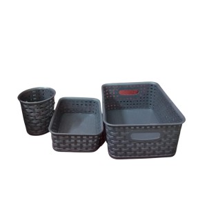Grey Plastic Storage Basket, Durable Storage Container, Organizer Basket, Home Storage, Plastic Basket for Closet, Bathroom, Kitchen, Office combo (set of 3) Grey Plastic Storage Basket, Durable Storage Container, Organizer Basket, Home Storage, Plastic Basket for Closet, Bathroom, Kitchen, Office combo (set of 3)