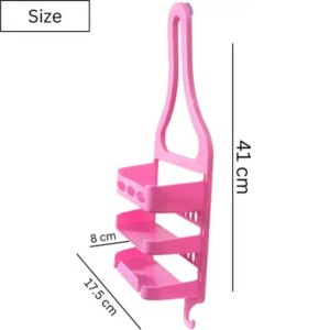 Plastic Hanging Shower Caddy – 3-Tier Bathroom Storage Organizer Rack for Toiletries & Essentials (Pink) Plastic Hanging Shower Caddy – 3-Tier Bathroom Storage Organizer Rack for Toiletries & Essentials (Pink)