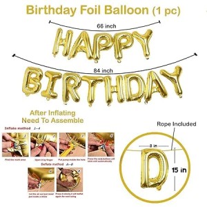 HitechSales Birthday Party Decoration Combo - Happy Birthday Foil Banner (13 Pcs), Latex Balloons (30 Pcs), Ribbon & Small Straw Pipe - Perfect Balloons for Birthday Decoration HitechSales Birthday Party Decoration Combo - Happy Birthday Foil Banner (13 Pcs), Latex Balloons (30 Pcs), Ribbon & Small Straw Pipe - Perfect Balloons for Birthday Decoration