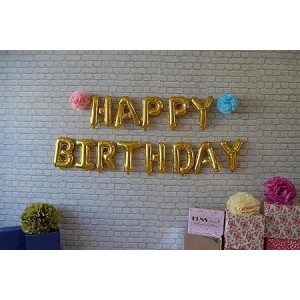HitechSales Birthday Party Decoration Combo - Happy Birthday Foil Banner (13 Pcs), Latex Balloons (30 Pcs), Ribbon & Small Straw Pipe - Perfect Balloons for Birthday Decoration HitechSales Birthday Party Decoration Combo - Happy Birthday Foil Banner (13 Pcs), Latex Balloons (30 Pcs), Ribbon & Small Straw Pipe - Perfect Balloons for Birthday Decoration