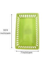 Plastic Rectangular Storage Basket Set of 4 – Multipurpose Organizer Trays for Kitchen, Office & Home Use (Green) Plastic Rectangular Storage Basket Set of 4 – Multipurpose Organizer Trays for Kitchen, Office & Home Use (Green)