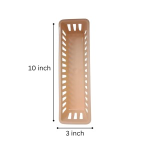 Plastic Basket Organizer – Durable PP Storage Bin with Handles, Stackable & Ventilated – Multi‑Purpose Organizer for Kitchen, Bathroom, Pantry, Office (Light peach) set of 3