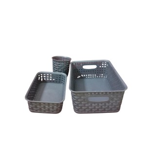 Grey Plastic Storage Basket, Durable Storage Container, Organizer Basket, Home Storage, Plastic Basket for Closet, Bathroom, Kitchen, Office combo (set of 3) Grey Plastic Storage Basket, Durable Storage Container, Organizer Basket, Home Storage, Plastic Basket for Closet, Bathroom, Kitchen, Office combo (set of 3)
