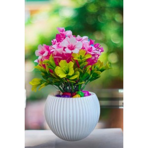HI TECH Sales Artificial Flower Plant with Pot – Pink & Green Decorative Faux Floral Arrangement for Home & Office Décor | Indoor Tabletop Decoration HI TECH Sales Artificial Flower Plant with Pot – Pink & Green Decorative Faux Floral Arrangement for Home & Office Décor | Indoor Tabletop Decoration
