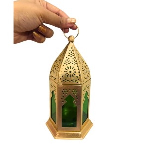 Moroccan Style Gold Lantern with Green Glass – Decorative Metal Candle Holder for Ramadan, Eid, Weddings, Home Decor & Parties – Vintage Hanging Lantern. Moroccan Style Gold Lantern with Green Glass – Decorative Metal Candle Holder for Ramadan, Eid, Weddings, Home Decor & Parties – Vintage Hanging Lantern.