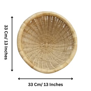 Handmade Natural Cane Basket | Round Bamboo Storage Basket for Fruits, Vegetables & Decor, Beter Jhuri Handmade Natural Cane Basket | Round Bamboo Storage Basket for Fruits, Vegetables & Decor, Beter Jhuri