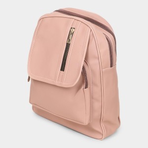 Brink Women's Pink Polyurethane Backpack - (M532) Brink Women's Pink Polyurethane Backpack - (M532)