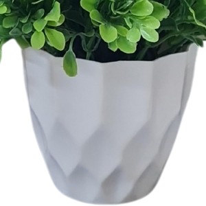HiTechMart Artificial Green Topiary Plant in White Textured Pot – Realistic Faux Decorative Bush for Home, Office, and Indoor Décor HiTechMart Artificial Green Topiary Plant in White Textured Pot – Realistic Faux Decorative Bush for Home, Office, and Indoor Décor