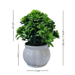 HiTechMart Artificial Green Bush Plant in White Ceramic Vase – Lifelike Faux Desk & Tabletop Plant for Home, Office & Indoor Decor HiTechMart Artificial Green Bush Plant in White Ceramic Vase – Lifelike Faux Desk & Tabletop Plant for Home, Office & Indoor Decor