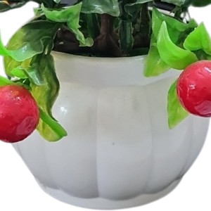 HiTechMart Artificial Cherry Fruit Plant in White Pot – Lifelike Decorative Faux Greenery for Home & Office Décor, Small Tabletop Indoor Plant HiTechMart Artificial Cherry Fruit Plant in White Pot – Lifelike Decorative Faux Greenery for Home & Office Décor, Small Tabletop Indoor Plant
