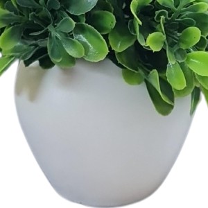 HiTechMart Artificial Green Boxwood Plant in White Ceramic Vase – Realistic Faux Desk & Tabletop Plant for Home, Office & Indoor Décor HiTechMart Artificial Green Boxwood Plant in White Ceramic Vase – Realistic Faux Desk & Tabletop Plant for Home, Office & Indoor Décor