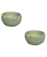 Handwoven Bamboo Basket Bowl – Round Natural Rattan Storage Basket for Kitchen, Tabletop, Fruit, Bread & Home Décor (set of 2) (2) Handwoven Bamboo Basket Bowl – Round Natural Rattan Storage Basket for Kitchen, Tabletop, Fruit, Bread & Home Décor (set of 2) (2)
