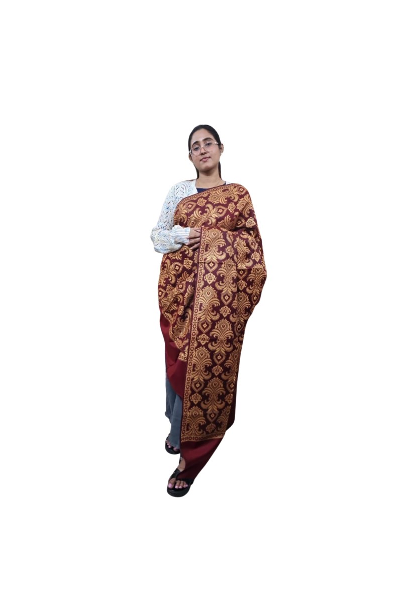 Women’s Traditional Shawl | Soft & Warm Winter Wrap Stole | Elegant Ethnic Design for Casual | Fashion Shawl for Women (Maroon)