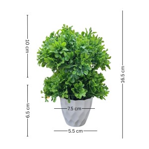 HiTechMart Artificial Green Topiary Plant in White Textured Pot – Realistic Faux Decorative Bush for Home, Office, and Indoor Décor HiTechMart Artificial Green Topiary Plant in White Textured Pot – Realistic Faux Decorative Bush for Home, Office, and Indoor Décor