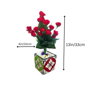 Artificial Red Rose Bouquet (with Pot) – Realistic Faux Roses with Green Leaves, Decorative Fake Flower Stem for Home Décor, Wedding, Valentine’s Day, Anniversary & Table Centerpiece (Mutlicolor) Artificial Red Rose Bouquet (with Pot) – Realistic Faux Roses with Green Leaves, Decorative Fake Flower Stem for Home Décor, Wedding, Valentine’s Day, Anniversary & Table Centerpiece (Mutlicolor)