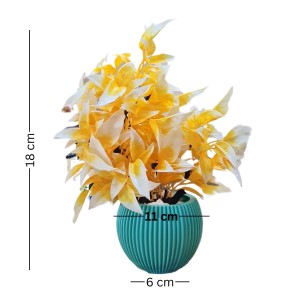 HiTechMart Artificial Yellow and White Leaf Plant in Pot – Lifelike Faux Decorative Indoor Plant for Home, Office, Tabletop, and Shelf Décor – Low Maintenance Realistic Potted Greenery HiTechMart Artificial Yellow and White Leaf Plant in Pot – Lifelike Faux Decorative Indoor Plant for Home, Office, Tabletop, and Shelf Décor – Low Maintenance Realistic Potted Greenery
