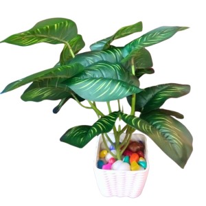 Artificial Indoor Leaf Plant with Pot – Realistic Faux Greenery, No Maintenance, Perfect for Home, Office or Shelf Décoration. Artificial Indoor Leaf Plant with Pot – Realistic Faux Greenery, No Maintenance, Perfect for Home, Office or Shelf Décoration.