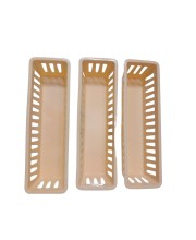Plastic Basket Organizer – Durable PP Storage Bin with Handles, Stackable & Ventilated – Multi‑Purpose Organizer for Kitchen, Bathroom, Pantry, Office (Light peach) set of 3 Plastic Basket Organizer – Durable PP Storage Bin with Handles, Stackable & Ventilated – Multi‑Purpose Organizer for Kitchen, Bathroom, Pantry, Office (Light peach) set of 3