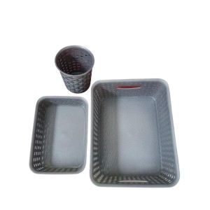 Grey Plastic Storage Basket, Durable Storage Container, Organizer Basket, Home Storage, Plastic Basket for Closet, Bathroom, Kitchen, Office combo (set of 3) Grey Plastic Storage Basket, Durable Storage Container, Organizer Basket, Home Storage, Plastic Basket for Closet, Bathroom, Kitchen, Office combo (set of 3)