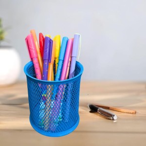 Blue Round Mesh Pen Stand Pencil Holder I Desk Organizer for Office, Study & Home | Desk Organizer for Office, Study & Home (Blue) Blue Round Mesh Pen Stand Pencil Holder I Desk Organizer for Office, Study & Home | Desk Organizer for Office, Study & Home (Blue)