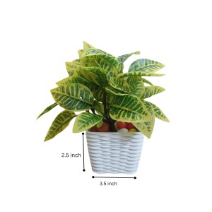Artificial Leaf Plant with Pot Realistic Faux Greenery Indoor Decoration Home Office Tabletop Decor Artificial Leaf Plant with Pot Realistic Faux Greenery Indoor Decoration Home Office Tabletop Decor