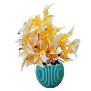 HiTechMart Artificial Yellow and White Leaf Plant in Pot – Lifelike Faux Decorative Indoor Plant for Home, Office, Tabletop, and Shelf Décor – Low Maintenance Realistic Potted Greenery HiTechMart Artificial Yellow and White Leaf Plant in Pot – Lifelike Faux Decorative Indoor Plant for Home, Office, Tabletop, and Shelf Décor – Low Maintenance Realistic Potted Greenery