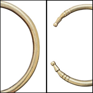 HiTechMart Pure Brass Kada Bracelet – Traditional Open Cuff Bangle for Men & Women HiTechMart Pure Brass Kada Bracelet – Traditional Open Cuff Bangle for Men & Women