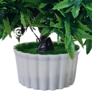 HiTechMart Artificial Green Bonsai Tree – Lifelike Faux Miniature Plant in White Pot for Home & Office Décor, Maintenance-Free Decorative Greenery HiTechMart Artificial Green Bonsai Tree – Lifelike Faux Miniature Plant in White Pot for Home & Office Décor, Maintenance-Free Decorative Greenery
