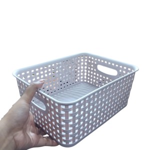 Light purple Plastic Storage Basket, Durable Storage Container, Organizer Basket, Home Storage, Plastic Basket for Closet, Bathroom, Kitchen, Office combo (set of 3) (Light purple)