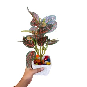 Artificial Leaf Plant with Pot Realistic Faux Greenery Home Office Decor Indoor Outdoor Artificial Leaf Plant with Pot Realistic Faux Greenery Home Office Decor Indoor Outdoor