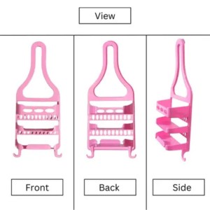Plastic Hanging Shower Caddy – 3-Tier Bathroom Storage Organizer Rack for Toiletries & Essentials (Pink) Plastic Hanging Shower Caddy – 3-Tier Bathroom Storage Organizer Rack for Toiletries & Essentials (Pink)