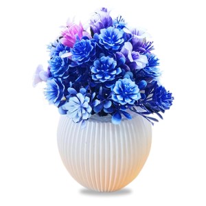 HiTechMart Artificial Flower Arrangement in Vase – Lifelike Blue & Purple Faux Bouquet for Home Décor, Office, Living Room, Table Centerpiece, and Gift – Elegant & Maintenance-Free