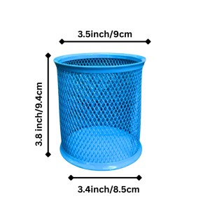 Blue Round Mesh Pen Stand Pencil Holder I Desk Organizer for Office, Study & Home | Desk Organizer for Office, Study & Home (Blue) Blue Round Mesh Pen Stand Pencil Holder I Desk Organizer for Office, Study & Home | Desk Organizer for Office, Study & Home (Blue)