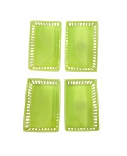Plastic Rectangular Storage Basket Set of 4 – Multipurpose Organizer Trays for Kitchen, Office & Home Use (Green) Plastic Rectangular Storage Basket Set of 4 – Multipurpose Organizer Trays for Kitchen, Office & Home Use (Green)
