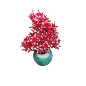 Artificial Pink Chrysanthemum Flower Bunch with Textured Teal Pot | 12 x 4.5 Inches Decorative Faux for Home & Office Artificial Pink Chrysanthemum Flower Bunch with Textured Teal Pot | 12 x 4.5 Inches Decorative Faux for Home & Office