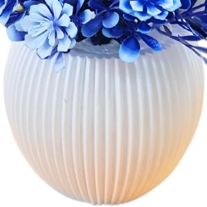 HiTechMart Artificial Flower Arrangement in Vase – Lifelike Blue & Purple Faux Bouquet for Home Décor, Office, Living Room, Table Centerpiece, and Gift – Elegant & Maintenance-Free