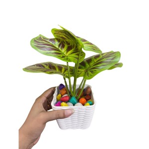 Artificial Leaf Plant with Pot Faux Greenery Potted Decorative Plant for Home Office Indoor Outdoor Décoration. Artificial Leaf Plant with Pot Faux Greenery Potted Decorative Plant for Home Office Indoor Outdoor Décoration.