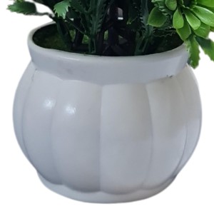 HiTechMart Artificial Green Bush Plant in White Ceramic Vase – Lifelike Faux Desk & Tabletop Plant for Home, Office & Indoor Decor HiTechMart Artificial Green Bush Plant in White Ceramic Vase – Lifelike Faux Desk & Tabletop Plant for Home, Office & Indoor Decor