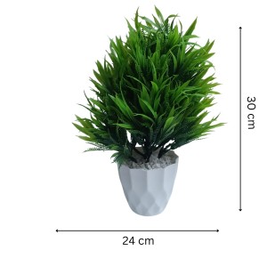 Hitech Sales Artificial Bamboo Leaves Bunch with Plastic Pot (30 x 24 cm) Color - Green Hitech Sales Artificial Bamboo Leaves Bunch with Plastic Pot (30 x 24 cm) Color - Green