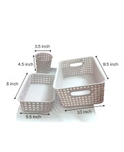 Light purple Plastic Storage Basket, Durable Storage Container, Organizer Basket, Home Storage, Plastic Basket for Closet, Bathroom, Kitchen, Office combo (set of 3) (Light purple) Light purple Plastic Storage Basket, Durable Storage Container, Organizer Basket, Home Storage, Plastic Basket for Closet, Bathroom, Kitchen, Office combo (set of 3) (Light purple)