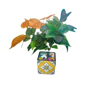 Artificial Leaf Plant (with Pot) – Realistic Faux Roses with Green Leaves, Decorative Fake Flower Stem for Home Décor, Wedding, Valentine’s Day, Anniversary & Table Centerpiece (Multicolor) Artificial Leaf Plant (with Pot) – Realistic Faux Roses with Green Leaves, Decorative Fake Flower Stem for Home Décor, Wedding, Valentine’s Day, Anniversary & Table Centerpiece (Multicolor)